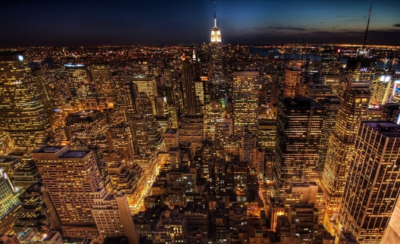 New York City skyline at night