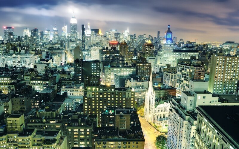 New York City skyline at night