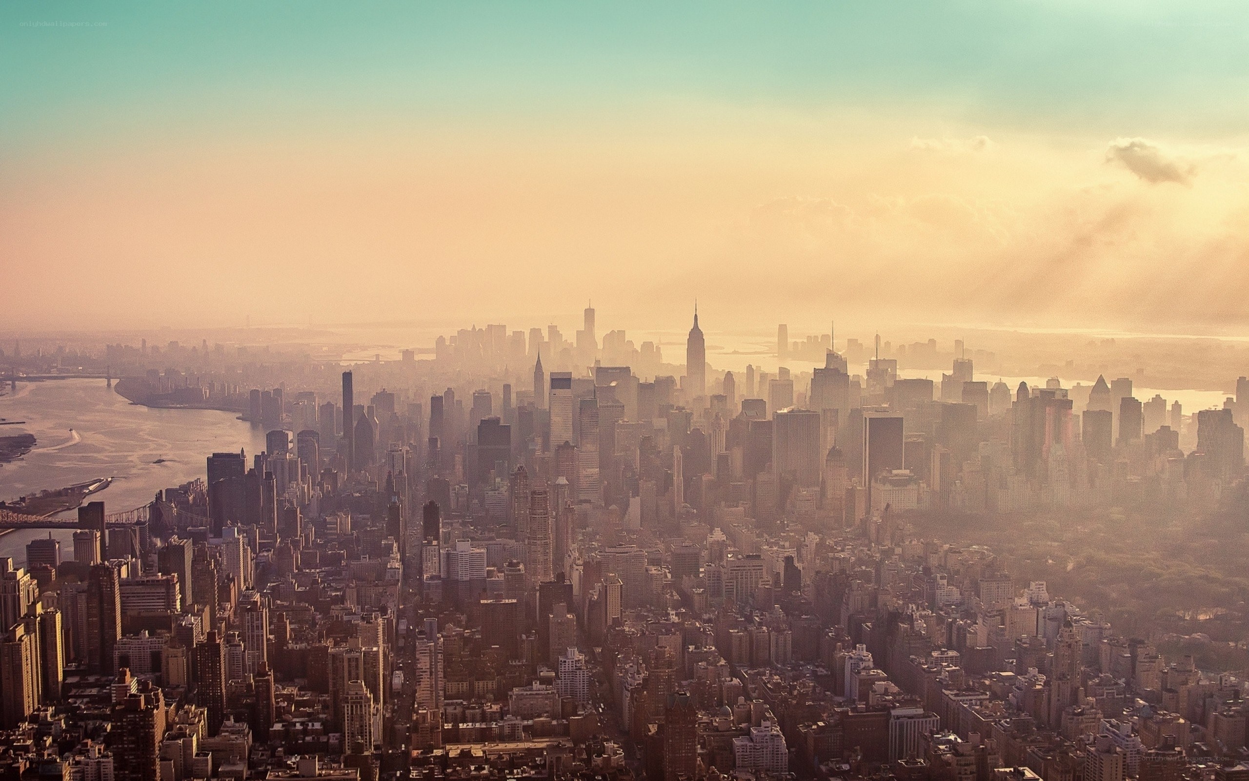New York City skyline at sunrise