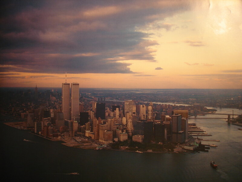 New York City skyline at sunset