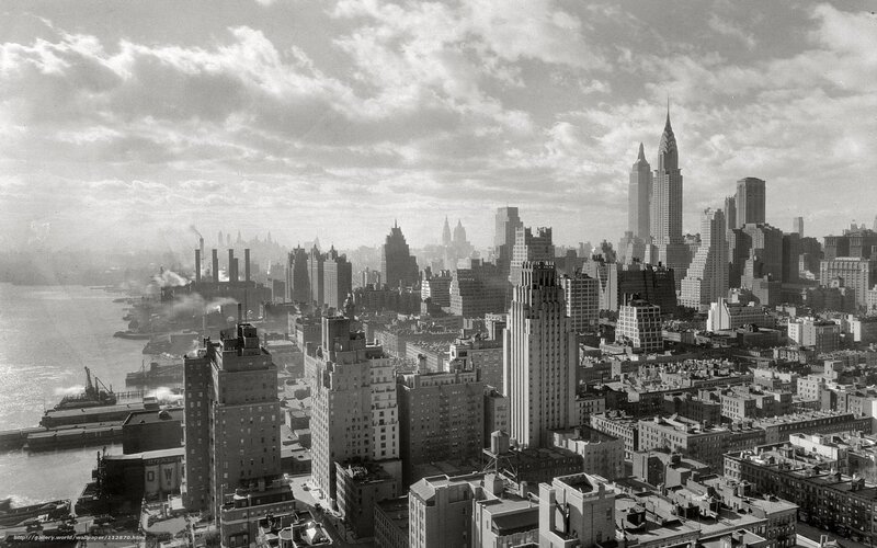 New York City Skyline — Black, Dramatic, Afternoon