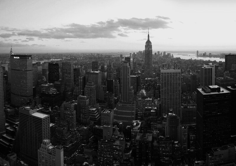 New York City Skyline — Black, Dramatic, Sunset