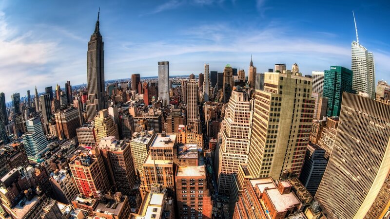 New York City Skyline — Blue, Bustling