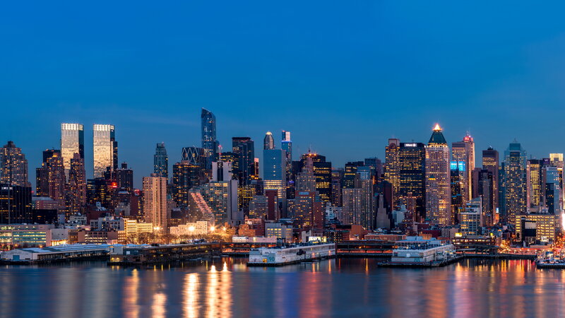 New York City Skyline — Blue, Calm, Night