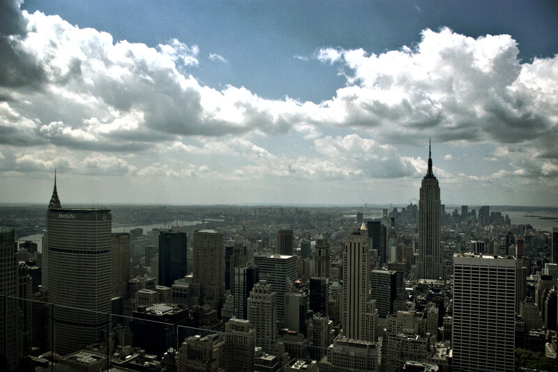 New York City Skyline — Blue, Dramatic, Afternoon, Photograph, Empire State Building