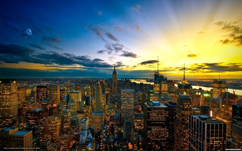 New York City Skyline — Blue, Dramatic, Sunrise