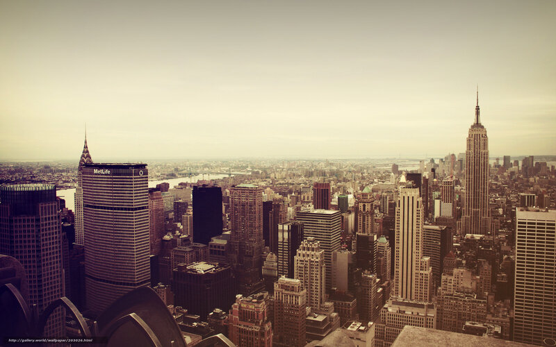 New York City Skyline — Brown, Overcast
