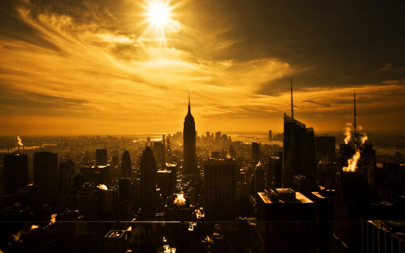 New York City Skyline — Gold, Dramatic, Sunset