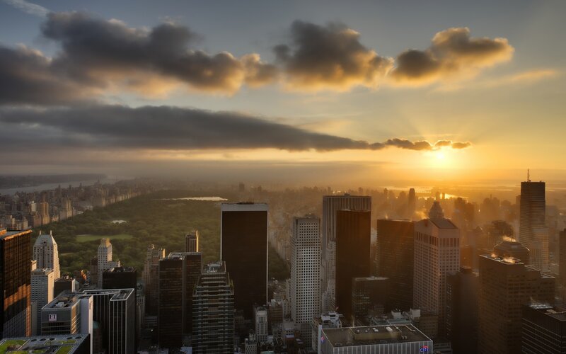 New York City Skyline — Golden