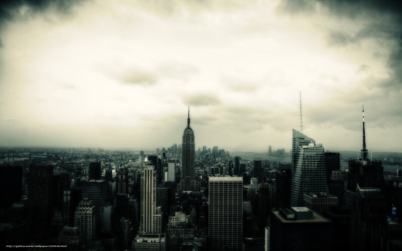 New York City Skyline — Gray, Dramatic, Morning