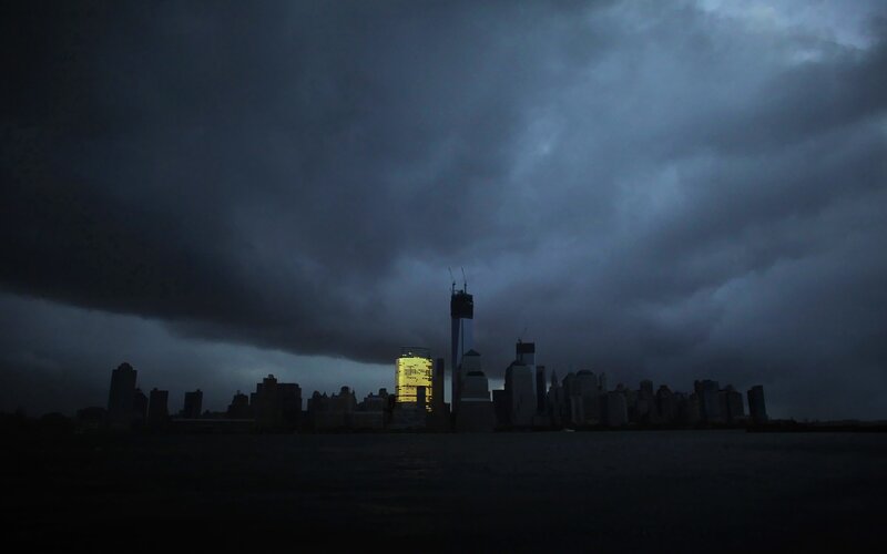 New York City Skyline — Gray, Dramatic, Night