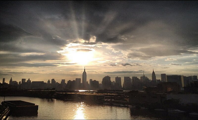 New York City Skyline — Gray, Dramatic, Sunset