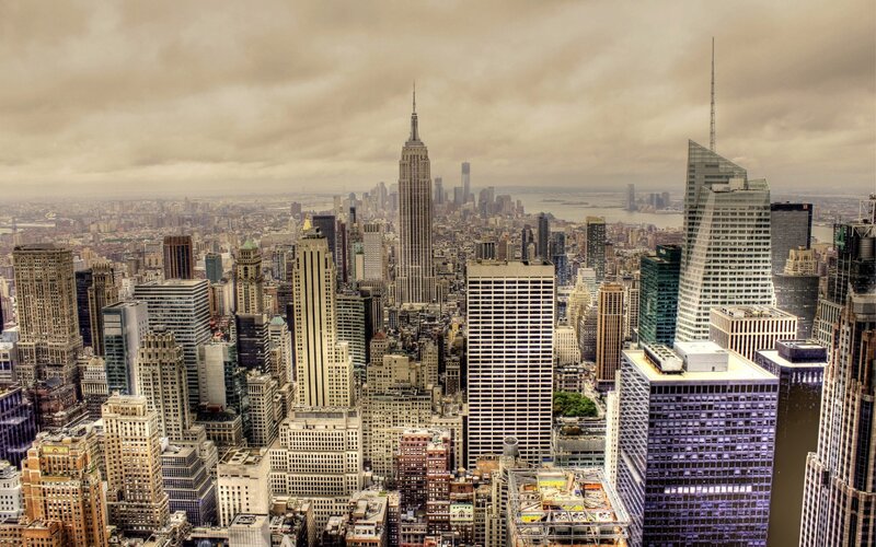 New York City Skyline — Gray, Overcast, Afternoon