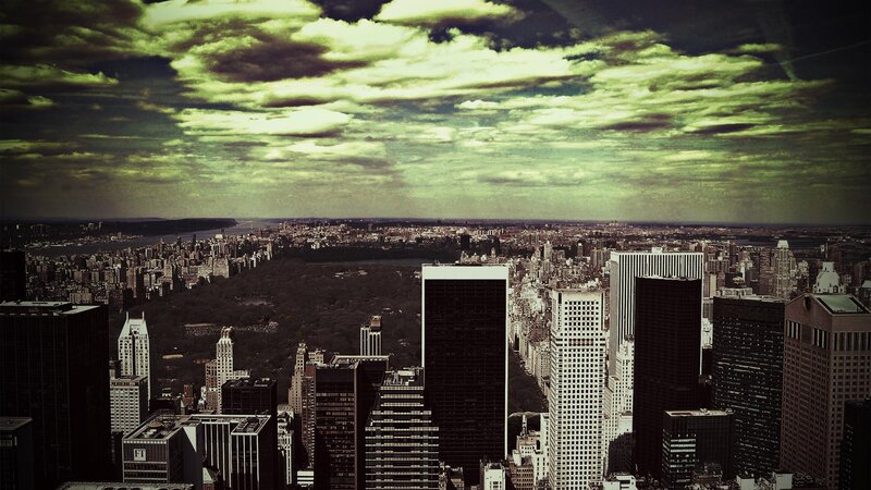 New York City Skyline — Green