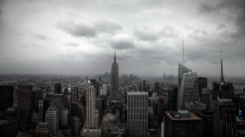 New York City skyline on a cloudy day