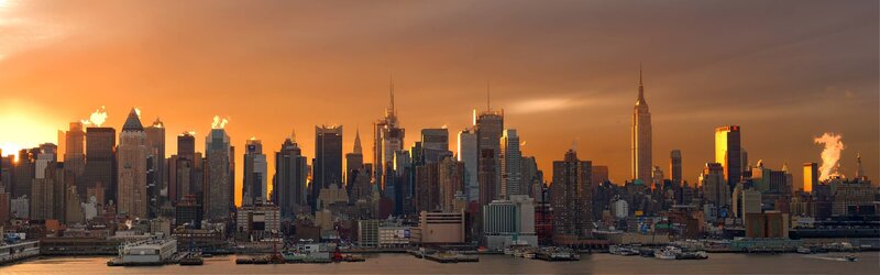 New York City Skyline — Orange, Dramatic, Sunrise