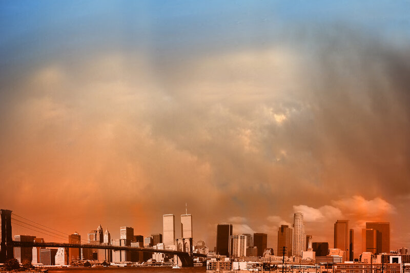 New York City Skyline — Orange, Dramatic, Sunset