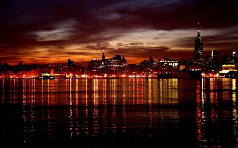 New York City Skyline — Orange, Dramatic
