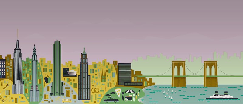 New York City Skyline — Purple, Calm, Sunset