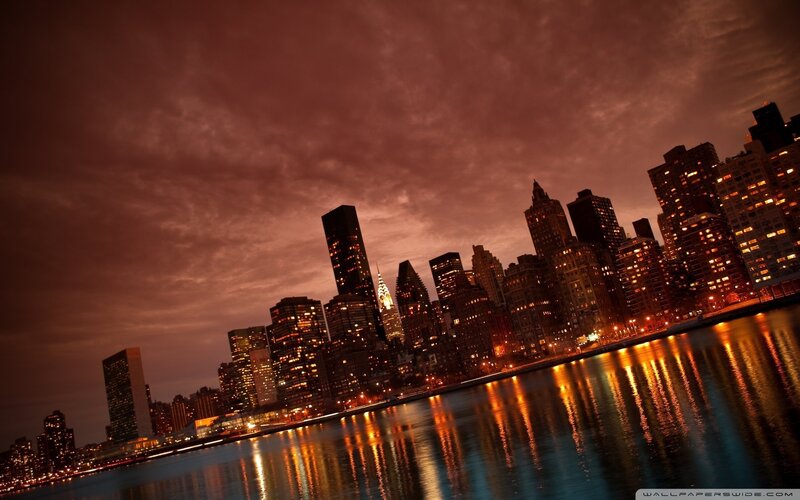 New York City Skyline — Red