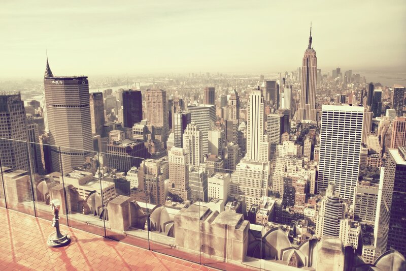 New York City Skyline — Sepia, Hazy