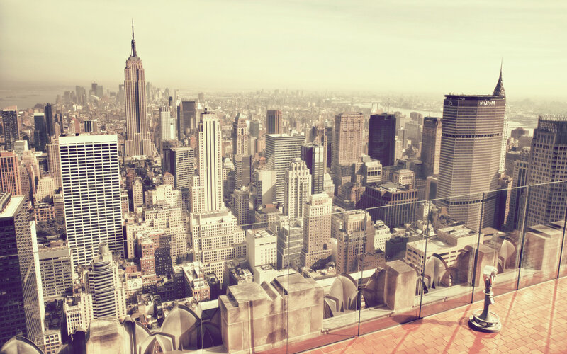 New York City Skyline — Sepia