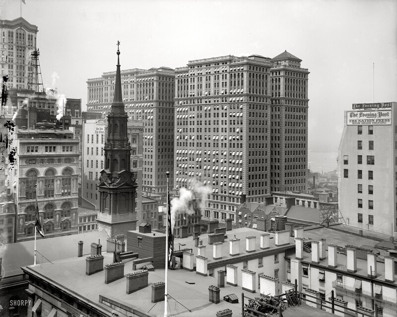 New York City skyline with church steeple