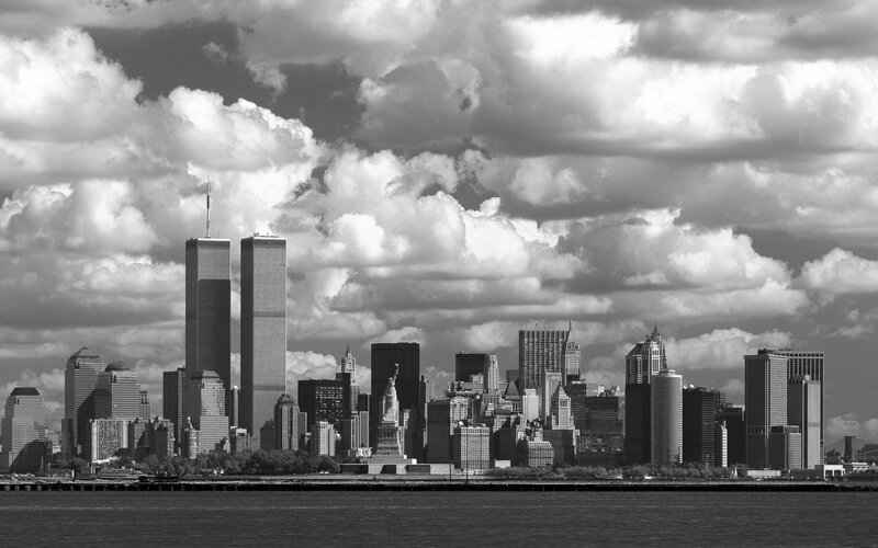 New York City skyline with Statue of Liberty