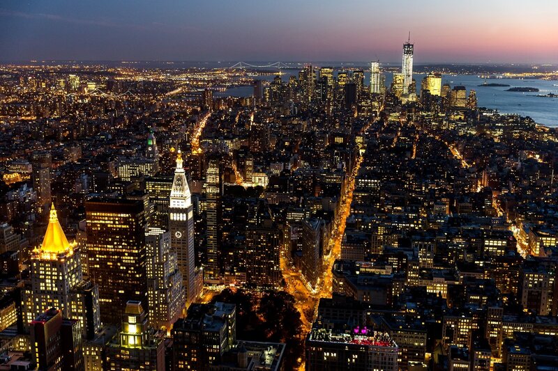 New York City Skyline — Yellow, Dramatic