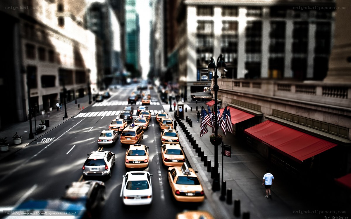 New York City traffic scene