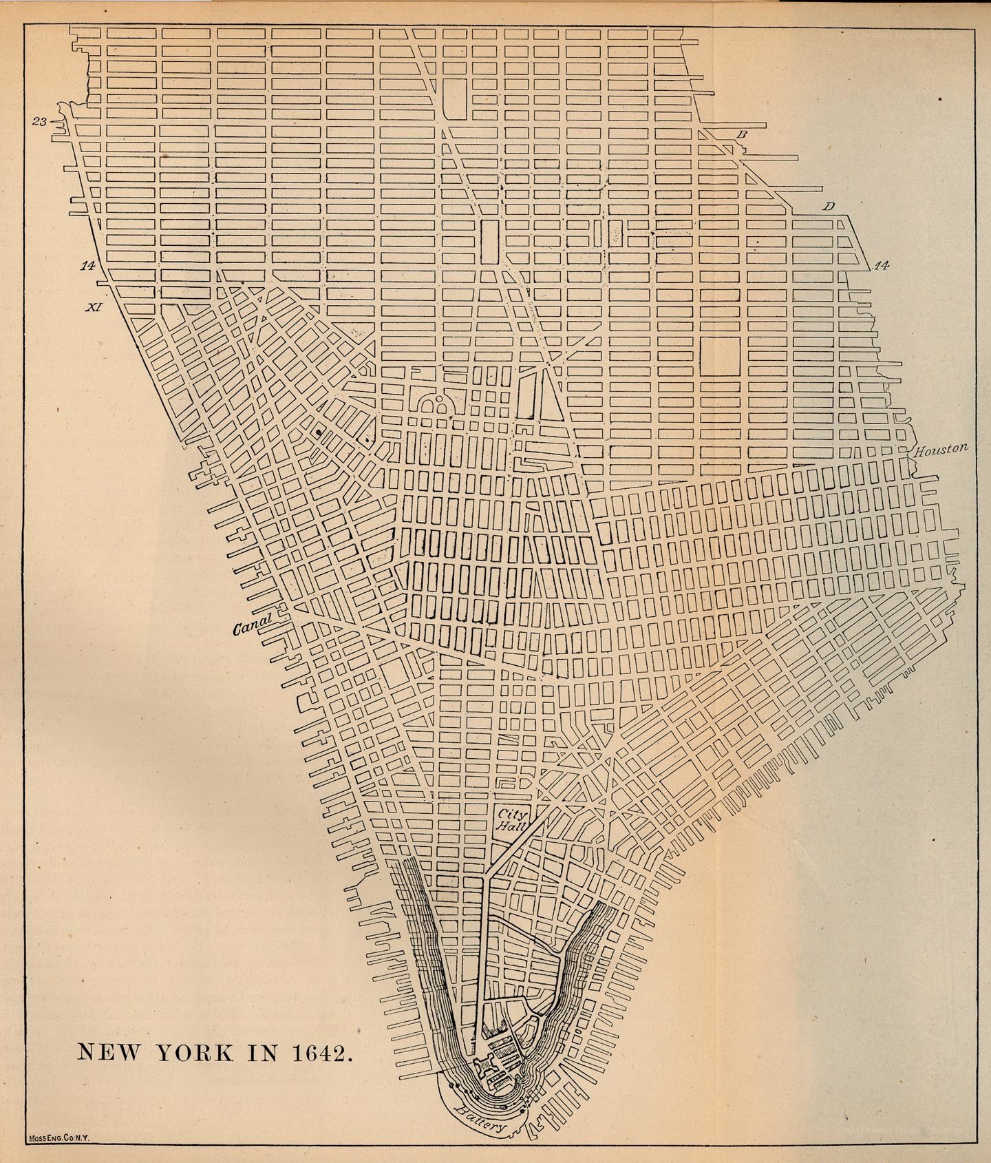 New York in 1642 map