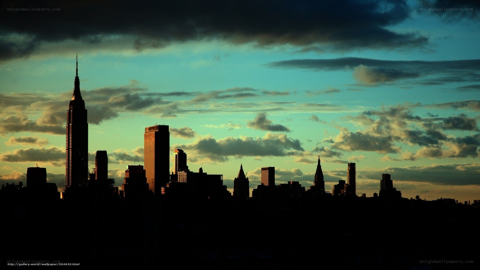 New York skyline at dusk
