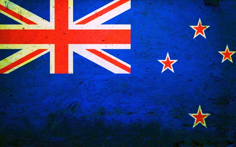 New Zealand flag with distressed texture