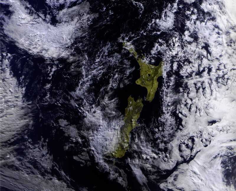 New Zealand from Space — Green, Dramatic, Photograph