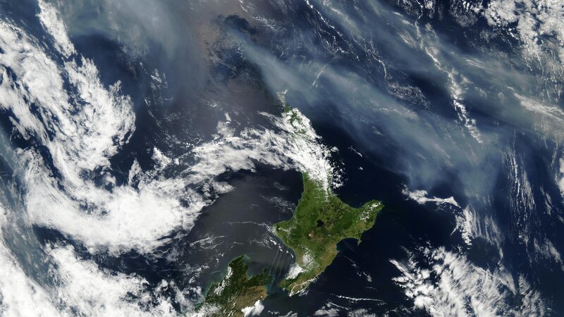 New Zealand from Space — Green, Dramatic