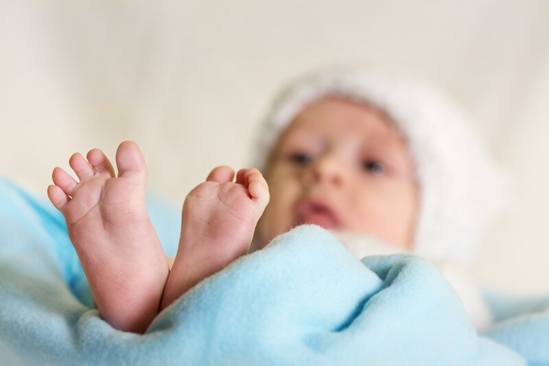 Newborn Baby Feet — Blue