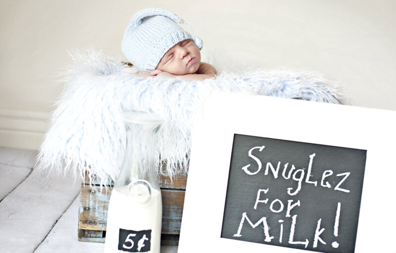 Newborn Baby in Basket — White, Peaceful