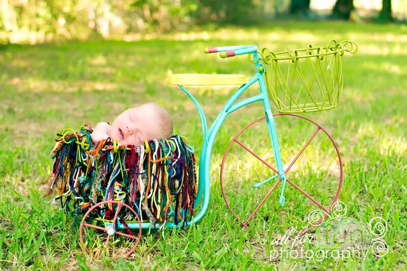 Newborn Baby in Bicycle