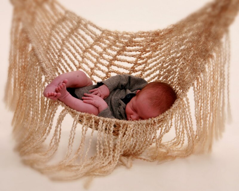 Newborn Baby in Hammock — Beige