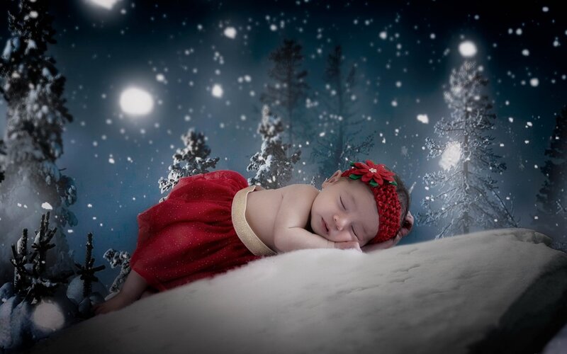 Newborn Baby in Snow
