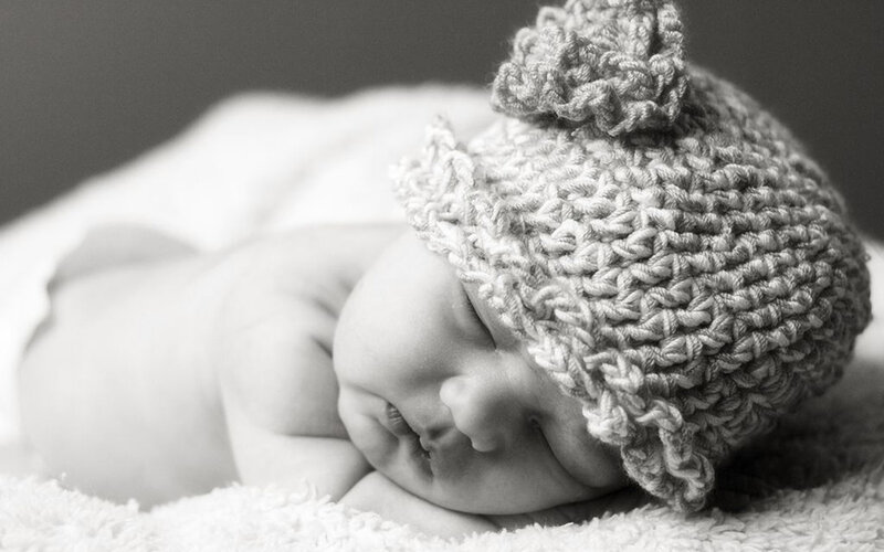 Newborn Baby Sleeping — Black