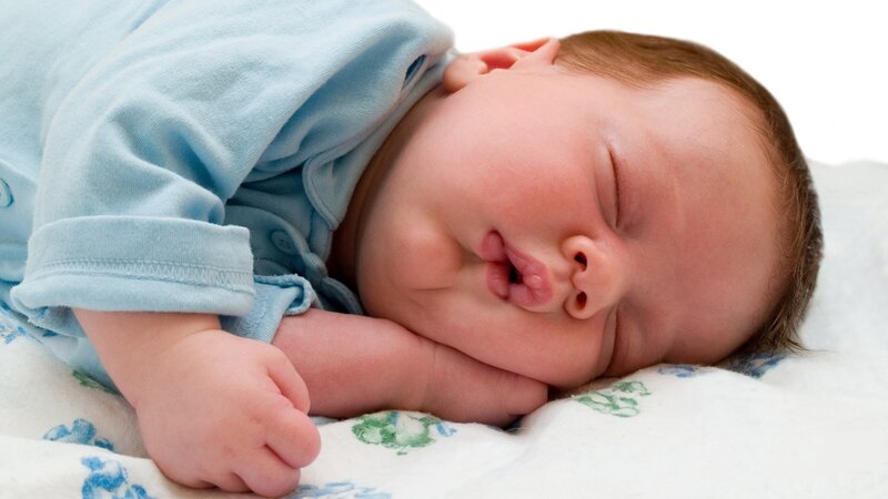 Newborn Baby Sleeping — Blue, Peaceful