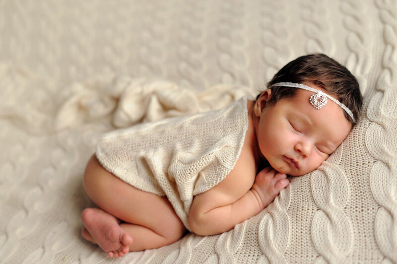 Newborn Baby Sleeping — Cream