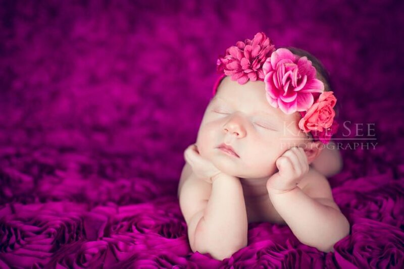 Newborn Baby Sleeping — Magenta