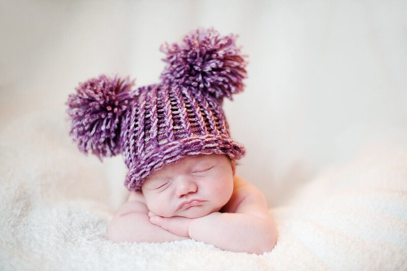 Newborn Baby Sleeping — Purple