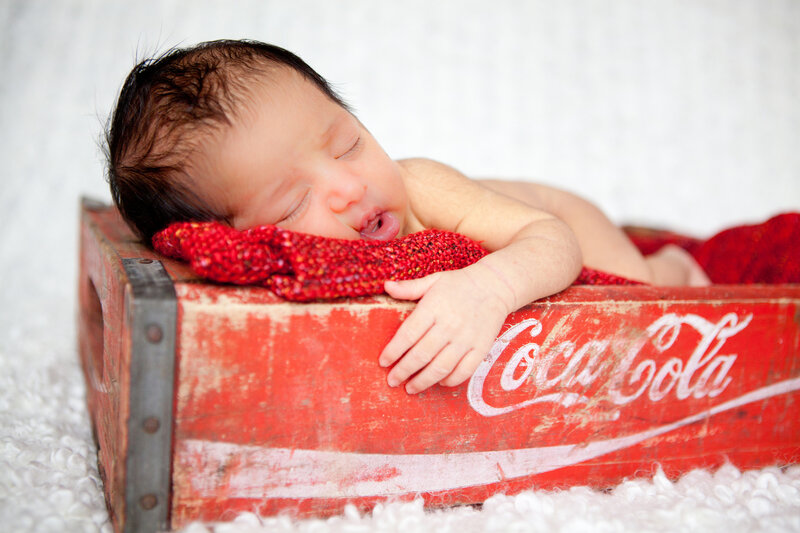 Newborn Baby Sleeping — Red, Peaceful