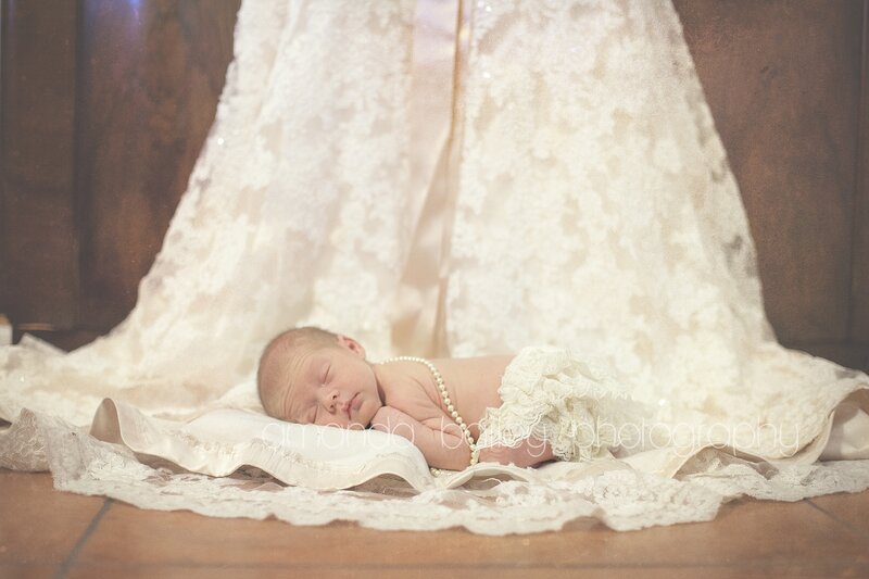 Newborn Baby Sleeping — White, Serene, Photograph, Pearl Necklace
