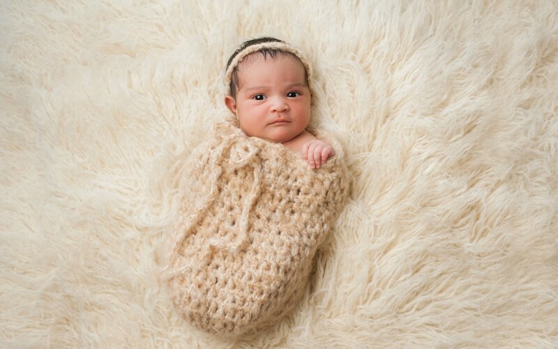 Newborn Baby Wrapped — Cream, Calm