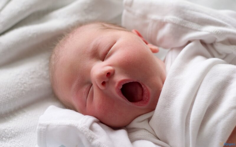 Newborn Baby Yawning