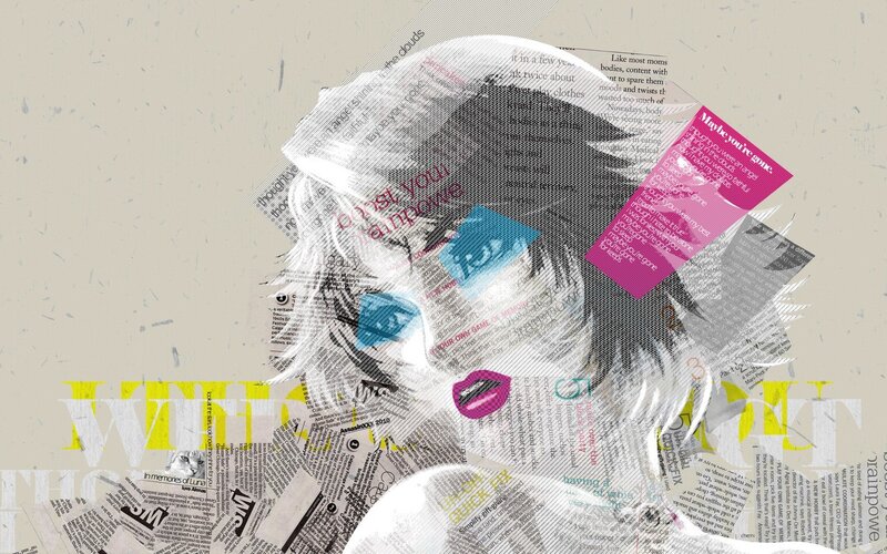 newspaper collage portrait